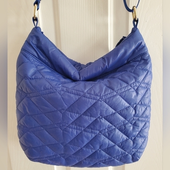 Dolce Vita Collection Blue & Gold Crossbody Puffer Bag | (Like New) - Picture 7 of 13